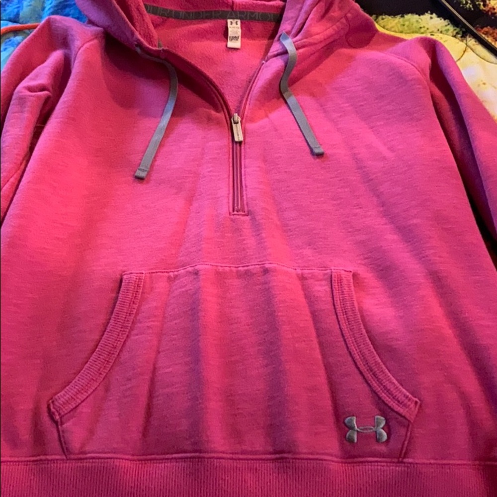 Under amour pull over, zip up hoodie